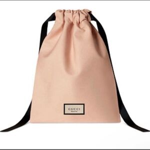 Gucci Blush Pink Vanity Drawstring with Black Straps